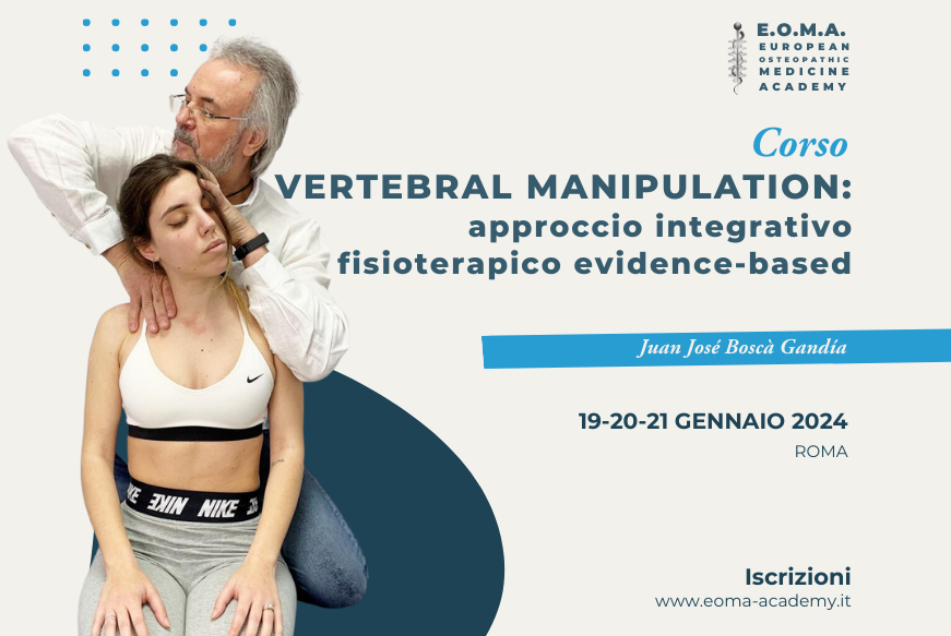 corso VERTEBRAL MANIPULATION approccio integrativo fisioterapico evidence-based ROMA